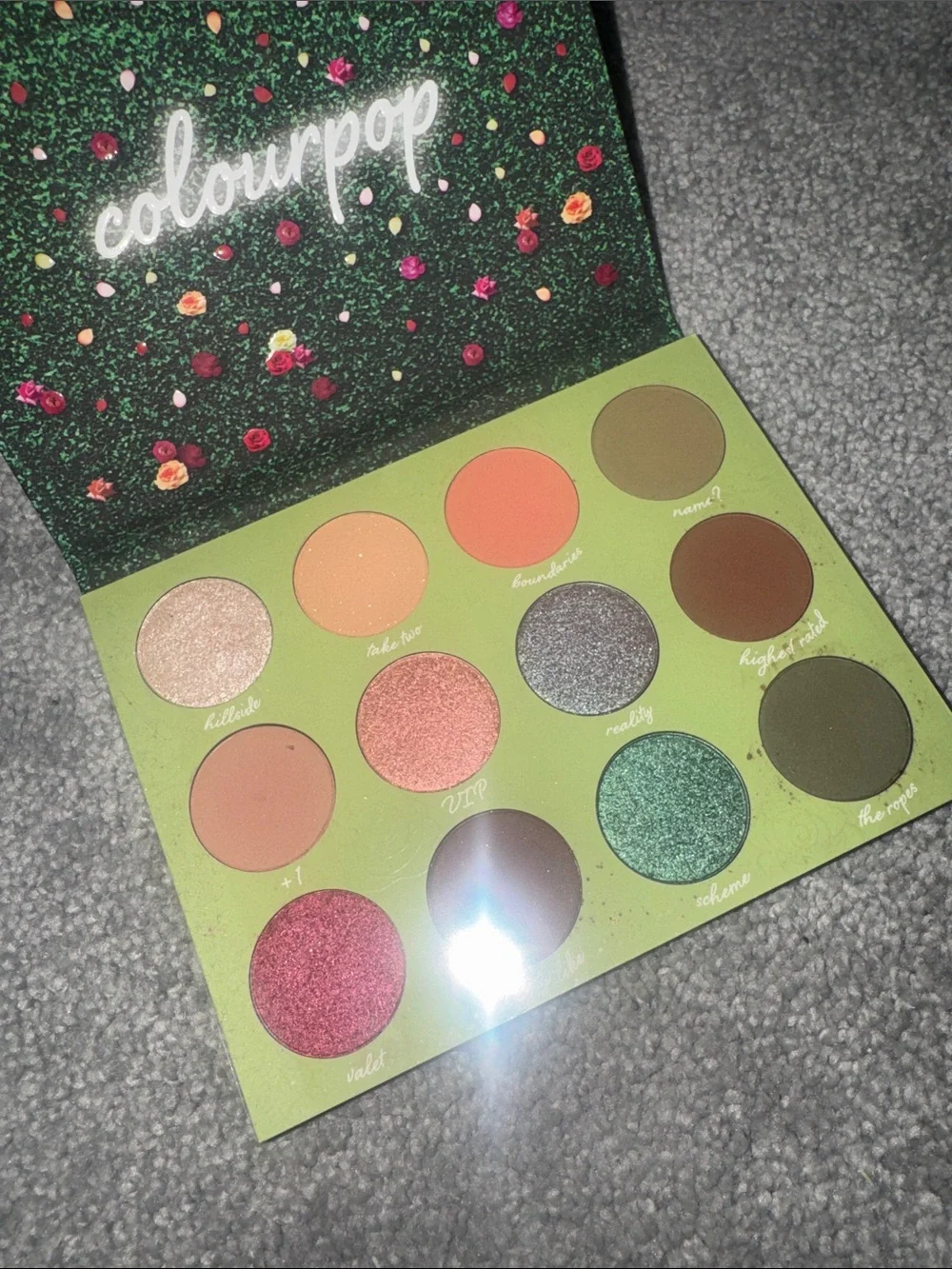 ColourPop Green Floral 'On the List' Eyeshadow Palette